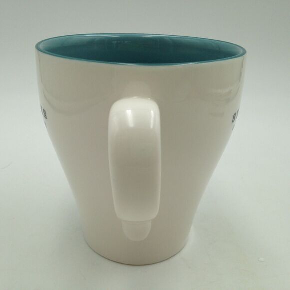 Starbucks Coffee Company Mug 13 oz White with Teal Blue Interior 2007 - Picture 4 of 7